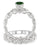 1.25 Carat Emerald & Diamond Infinity Antique Bridal set round cut diamond on 9k White Gold