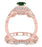 1.25 Carat Emerald & Diamond Vintage floral Bridal Set Engagement Ring on 9k Rose Gold