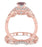 1.25 Carat Morganite & Diamond Vintage Floral Bridal Set Engagement Ring on Rose Gold