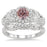 1.25 Carat Morganite & Diamond Vintage Floral Bridal Set Engagement Ring on White Gold