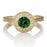 1.25 carat Round Cut Emerald and Diamond Halo Engagement Ring