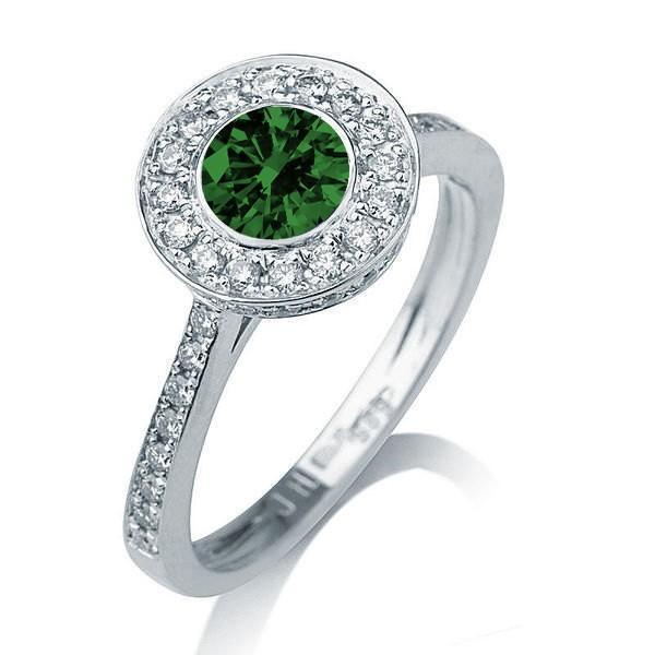 1.25 carat Round Cut Round and Diamond Halo Engagement Ring