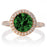 1.25 Carat Round Halo Classic Diamond and Emerald Engagement Ring