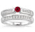 1.25 Carat Ruby & Diamond Affordable Bridal Set on 9k White Gold