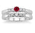 1.25 Carat Ruby & Diamond Elegant 5 stone Bridal Set on 9k White Gold