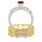 1.25 Carat Ruby & Diamond Vintage Trio Bridal Set Engagement Ring on White Gold
