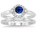 1.25 Carat Sapphire and Diamond Elegant Flower Halo Bridal Set in White Gold