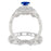 1.25 Carat Sapphire and Diamond Vintage Floral Bridal Set Engagement Ring in White Gold