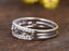 1 Carat antique artdeco Trio Wedding Ring Bands in White Gold