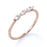 7 Stone Stackable Wedding Band with Round Diamonds in Rose Gold