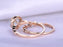 2 Carat Round Cut Aquamarine and Diamond Halo Wedding Ring Set in Rose Gold
