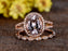 Split Shank 2.50 Carat Oval Cut Morganite and Diamond Bridal Set in Rose Gold
