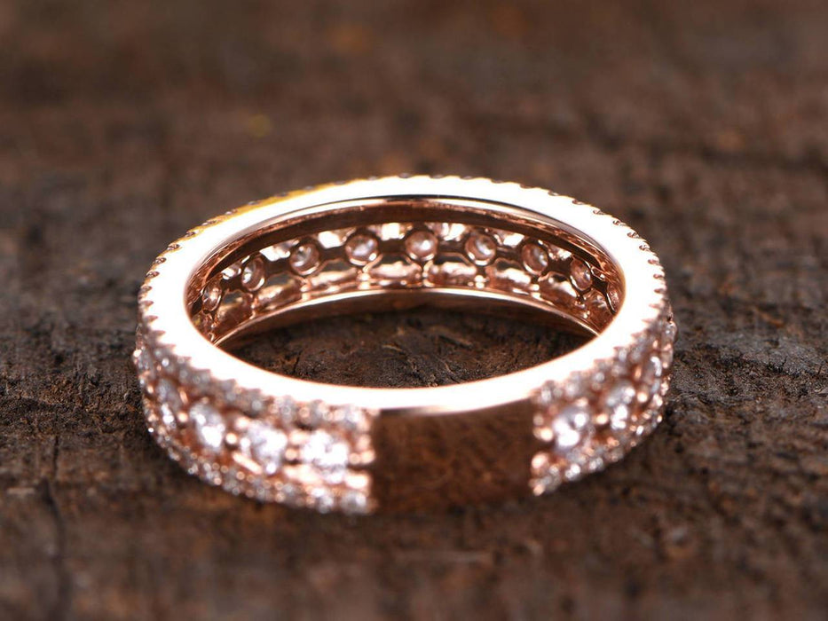 .50 Carat Round Cut Diamond Wedding Ring Band in Rose Gold