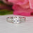1.25 Carat Princess Cut Engraved Engagement Ring in White Gold over Sterling Silver