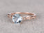 Bestselling 1.25 Carat Round Cut Aquamarine and Diamond Engagement Ring in Rose Gold