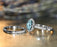 2 Carat Aquamarine and Diamond Antique Design Wedding Ring Set for Her in White Gold