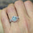 2 Carat Aquamarine and Diamond Antique Design Wedding Ring Set for Her in White Gold