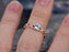 Antique 1.25 Carat Round Cut Aquamarine and Diamond Wedding Ring in Rose Gold