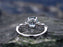 Antique 1.25 Carat Round Cut Aquamarine and Diamond Wedding Ring in White Gold