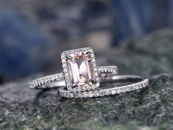 Morganite shop wedding ring