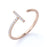 T Shaped Diamond Stacking Ring in Rose  Gold