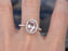 Huge 3 Carat Oval Cut Morganite and Diamond Engagement Ring in Rose Gold