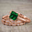 Bestselling 1.50 Carat Princess cut Emerald and Diamond Trio Wedding Ring Set in Rose Gold