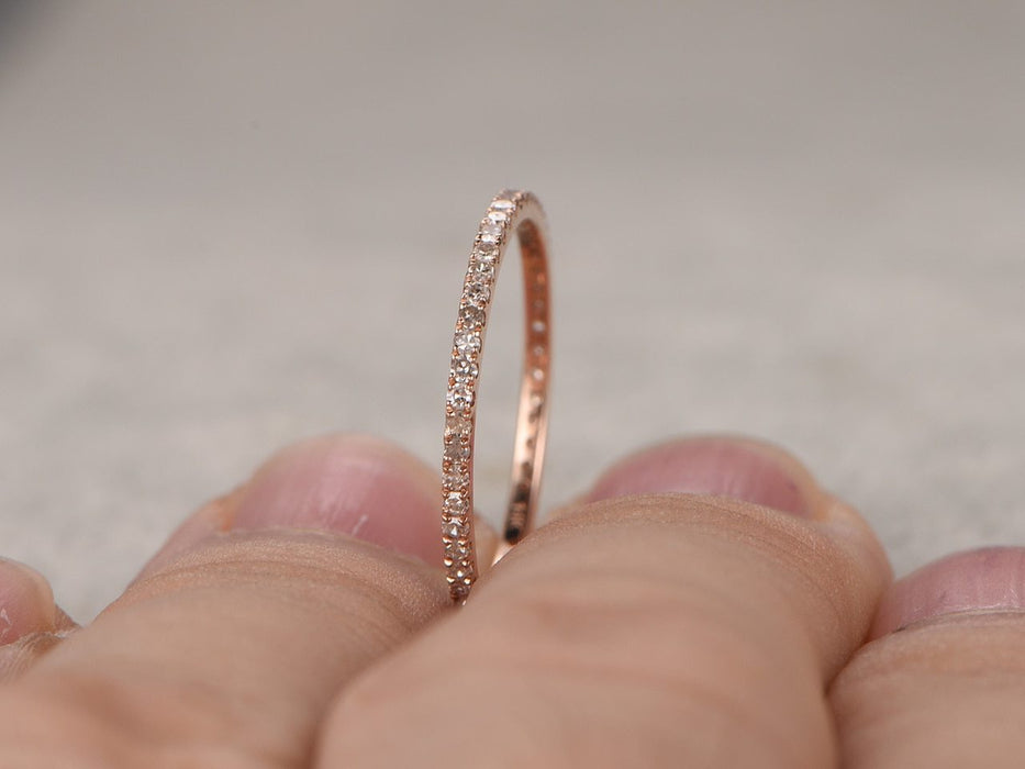 Perfect .50 Carat Round cut Diamond Eternity Wedding Ring Band in Rose Gold
