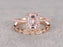 Perfect 2 Carat Emerald Cut Morganite and Diamond Halo Engagement Ring Set in Rose Gold