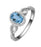 1.50 Carat oval cut Aquamarine and Diamond Infinity Engagement Ring in White Gold