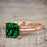 1 Carat Princess cut Emerald Solitaire Engagement Ring in Rose Gold