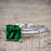 1 Carat Princess cut Emerald Solitaire Engagement Ring in White Gold