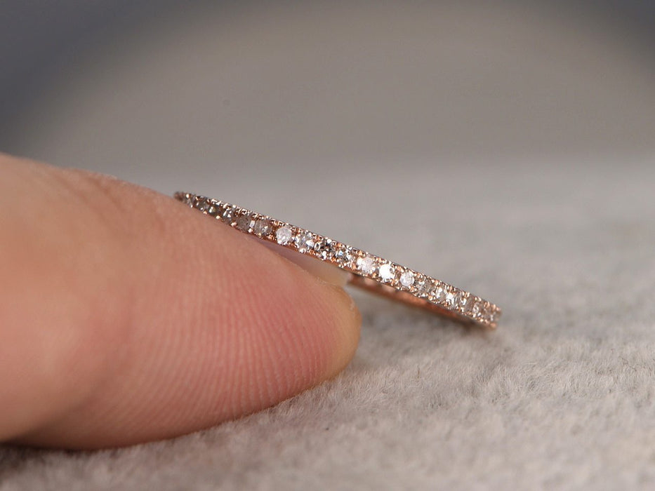 Perfect .50 Carat Round cut Diamond Eternity Wedding Ring Band in Rose Gold