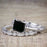 Art Deco 1.25 Carat Princess Cut Black Diamond Wedding Bridal Ring Set in White Gold