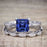 1.25 Carat Princess Cut Sapphire and Diamond Wedding Ring Set in White Gold