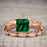 1.25 Carat Princess cut Emerald and Diamond Wedding Ring Set in Rose Gold