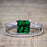 Perfect 1.25 Carat Princess cut Emerald and Diamond Bridal Ring Set in White Gold