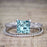 Perfect 1.25 Carat Princess Cut Aquamarine and Diamond Bridal Ring Set in White Gold