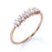 Elegant Diamond Stacking Ring With Emerald and Round Shape Diamonds in Rose Gold