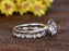 2 Carat Pear Shape Moissanite and Diamond Halo Wedding Ring Set in White Gold