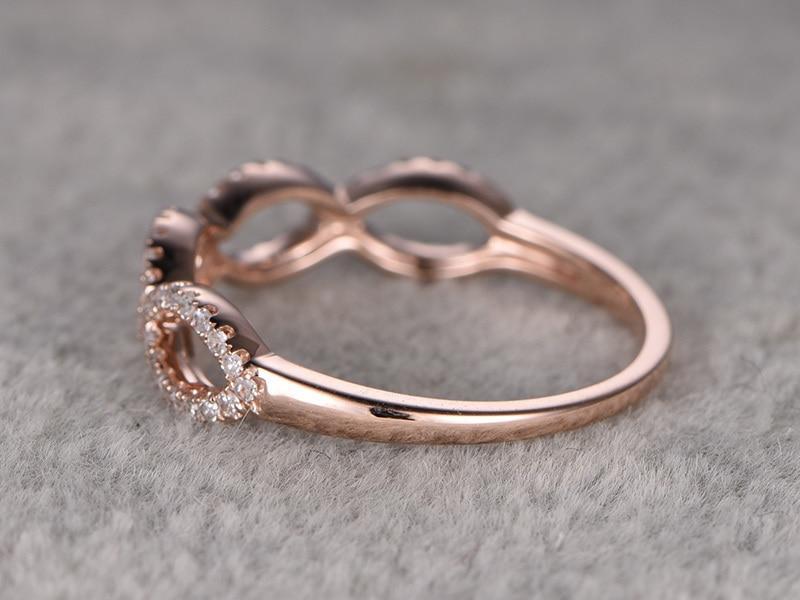 Infinity .25 Carat Round cut Diamond Wedding Ring Band for Women in Rose Gold