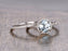 Antique 2 Carat Round cut Aquamarine and Diamond Wedding Set in White Gold