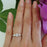 1 Carat Three Round Cut Stones Enagement Ring in White Gold over Sterling Silver