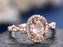 Huge 3 Carat Art Deco Oval Cut Morganite and Diamond Wedding Ring in Rose Gold
