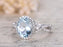 1.5 Carat Infinity Oval Cut Aquamarine and Diamond Engagement Ring in White Gold