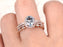 2 Carat Oval Cut Aquamarine and Diamond Halo Trio Wedding Ring Set in Rose Gold