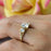 3 Carat Three Stone Round Cut Engagement Ring in Yellow Gold over Sterling Silver