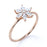 Elegant Flower Shaped Diamonds Mini Stacking Ring  in Rose Gold