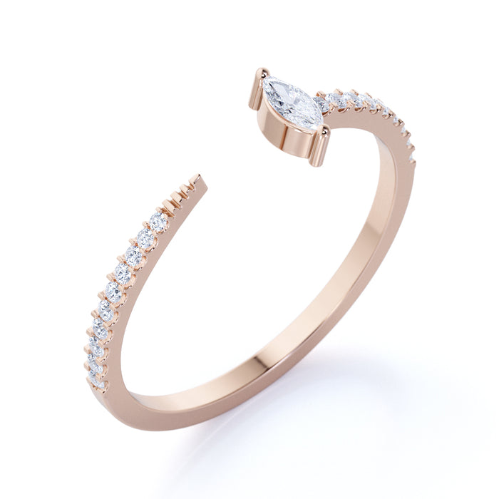 Dazzling Twist Design Diamond Stacking Ring in Rose Gold