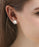Natural 3.10 Carat Fresh Water Pearl and Diamond Stud Earrings in White Gold